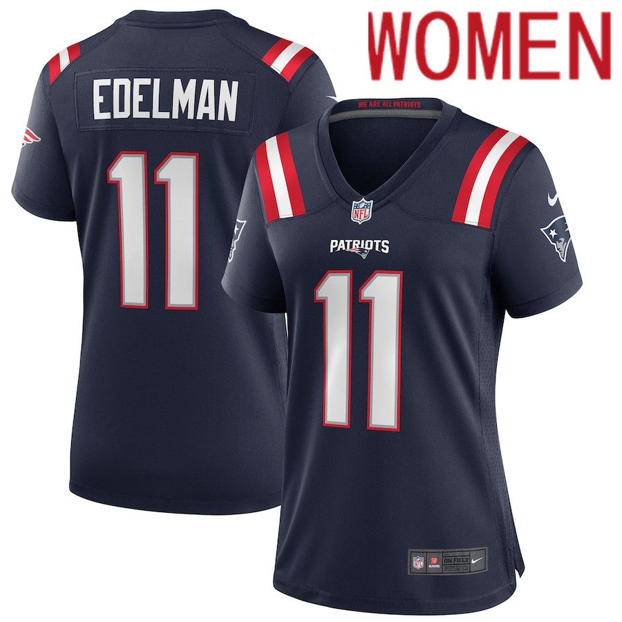 Women New England Patriots 11 Julian Edelman Nike Navy Game NFL Jersey